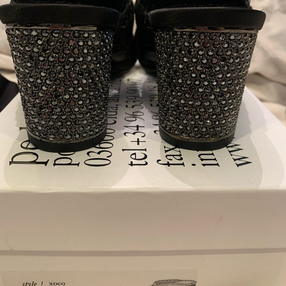 NWB Pedro Garcia Xoco Satin Swarovski Crystal Block Heel Sandal - Picture 5 of 11